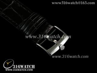 劳力士ROLEX-切利尼系列 蓝色表盘 黑色皮表带 瑞士石英机芯 高仿劳力士手表 RL0010