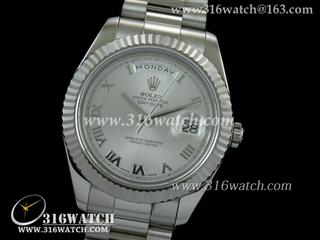 劳力士ROLEX-星期日历型II系列 光滑斜面边框 银色表盘 瑞士3156机芯 高仿终极N版 RL0030