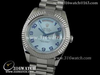 劳力士ROLEX-星期日历型II系列 槽牙边框 蓝色表盘 瑞士3156机芯 高仿劳力士终极N版 RL0033