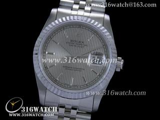 劳力士ROLEX-日志型37mm系列 槽牙边框 灰色刻度表盘 瑞士ETA-2836机芯 高仿劳力士手表 RL0061