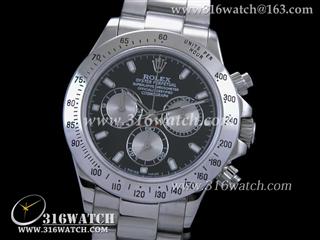 劳力士ROLEX-迪通拿系列 黑面条钉表盘 精钢表链 计时7750机芯 完美1:1复制Noob版 RL0107