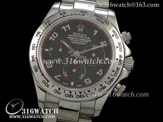 劳力士ROLEX-迪通拿系列 116509男士机械表 黑面银数字表盘 精钢表链 计时7750机芯 完美1:1复制Noob版 RL0109