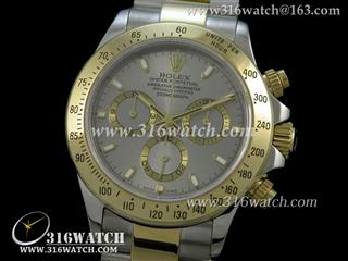 高仿劳力士ROLEX手表 迪通拿系列 116523-78593男士机械表 18 k镀金边框 灰色刻度盘 计时7750机芯 RL0113