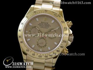 劳力士ROLEX-迪通拿系列 18 k镀金表壳 黄金表盘 镀金表链 计时7750机芯 完美1:1复制Noob版 RL0120
