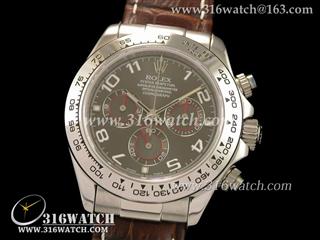 劳力士ROLEX-迪通拿系列 116519男士机械表 灰面数字表盘 棕色皮表带 计时750机芯 完美1:1复制Noob版 RL0123