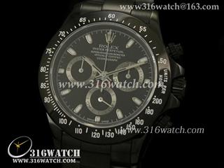 劳力士ROLEX-迪通拿系列 黑色PVD表壳 白色数字边框雕刻 黑色条钉表盘 计时7750机芯 完美1:1复制Noob版 RL0132