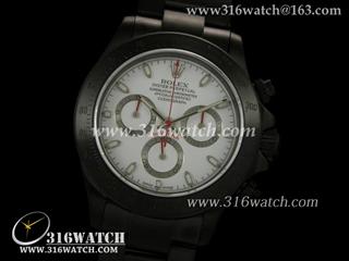 劳力士ROLEX-迪通拿系列 黑色PVD表壳 黑色数字边框雕刻 白面条钉表盘 计时7750机芯 RL0134