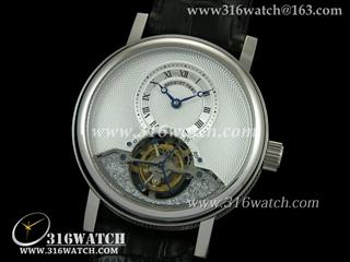 宝玑BREGUET-COMPLICATIONS系列 3357BB/12/986 白色表盘 黑色皮表带 海欧飞轮机芯 高仿宝玑手表 BG0021
