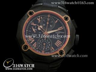 名士Baume Mercier-利维拉系列 黑色PVD表壳 黑色橡胶表带 计时7750机芯 高仿名士1:1复制品手表 BM0002