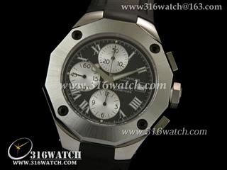 名士Baume Mercier-利维拉系列 黑色表盘 黑色橡胶表带 计时7750机芯 高仿名士1:1复制品手表 BM0005