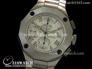 名士Baume Mercier-利维拉系列 白色表盘 精钢表带 计时7750机芯 高仿名士1:1复制品手表 BM0007