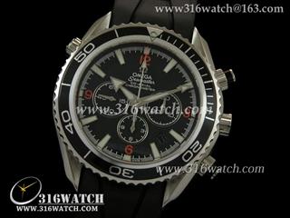 欧米茄Omega-海马系列 海洋宇宙 黑面橙字表盘 黑色边框 计时7750机芯 高仿欧米茄完美1:1 Noob版 OMG0079