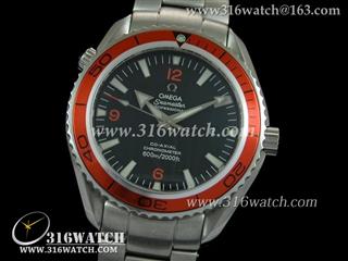 欧米茄Omega 海马系列 海洋宇宙 黑面橙字表盘 橙色边框 瑞士ETA-2824机芯 高仿欧米茄完美终极1:1 Noob版 OMG0080