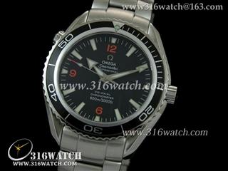 欧米茄Omega 海马系列 海洋宇宙 黑面橙色字表盘 黑色边框 瑞士ETA-2824机芯 高仿欧米茄完美终极1:1 Noob版 OMG0081
