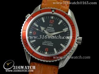 欧米茄Omega-海马系列 海洋宇宙 黑面橙色字表盘 橙色边框 瑞士ETA-2824机芯 高仿欧米茄完美终极1:1 Noob版 OMG0083