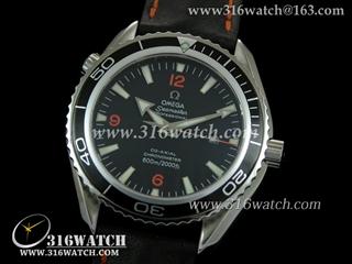 欧米茄Omega 海马系列 海洋宇宙 黑面橙色字表盘 黑色边框 瑞士ETA-2824机芯高仿欧米茄完美终极1:1 Noob版 OMG0084