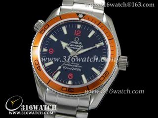 欧米茄Omega 海马系列 海洋宇宙 黑面橙色字表盘 橙色边框 瑞士ETA-2824机芯 高仿欧米茄1:1手表 OMG0092