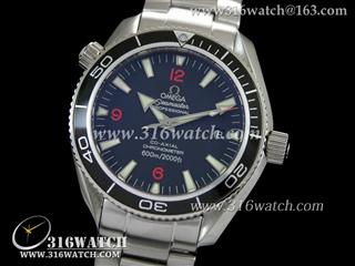 欧米茄Omega 海马系列 海洋宇宙 黑面橙色字表盘 黑色边框 瑞士ETA-2824机芯 高仿欧米茄1:1手表 OMG0093