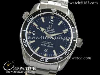 欧米茄Omega 海马系列 海洋宇宙 黑面白色字表盘 黑色边框 瑞士ETA-2824机芯 高仿欧米茄1:1手表 OMG0094