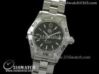 豪雅TAGHeuer 竞潜系列 316F表壳 黑面条钉表盘 精钢表链 高仿女士瑞士石英表 TAG0014