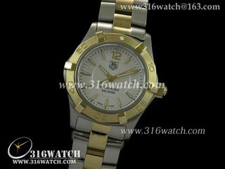 豪雅TAGHeuer 竞潜系列 18 k镀金表框 白面条钉表盘 高仿女士瑞士石英表 TAG0040
