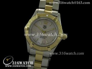 豪雅TAGHeuer-竞潜AQUARACER 系列 18 k镀金表框 粉红色面贝壳表盘 高仿女士瑞士石英表 TAG0043