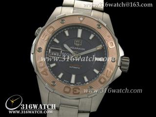 豪雅TAGHeuer-竞潜系列 500M男士机械表 18K玫瑰金镀边框 蓝色表盘 瑞士SW-200机芯 高仿豪雅完美1:1版本 TAG0077