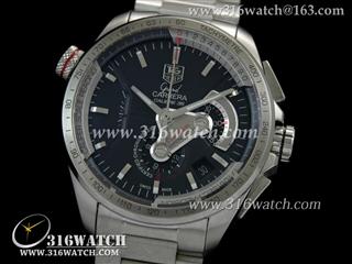 豪雅TAGHeuer 卡来拉系列 CALIBRE 36 黑色表盘 精钢表链 计时7750机芯 高仿豪雅顶级1:1版本 TAG0079