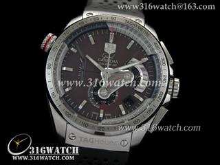 豪雅TAGHeuer 卡来拉系列 CALIBRE 36 咖啡色表盘 黑色橡胶带 计时7750机芯 高仿豪雅顶级1:1版 TAG0083