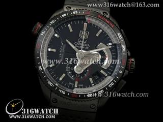 豪雅TAGHeuer 卡来拉系列 CALIBRE 36 黑色钛金属表壳 黑色表盘 亚洲计时7750机芯 高仿豪雅顶级1:1版本 TAG0085