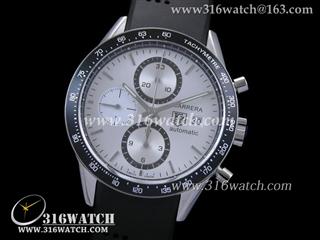 豪雅TAGHeuer 卡来拉系列 单历 白色表盘 黑色橡胶表带 计时7750机芯 高仿豪雅1:1最佳版本 TAG0096