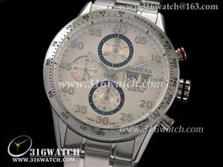 豪雅TAGHeuer 卡来拉系列 CV2A11.BA0796男士机械表 星期日历 白色表盘 亚洲计时7750机芯 高仿豪雅完美1:1版本 TAG0106