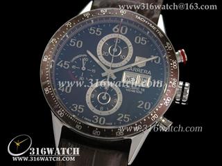 豪雅TAGHeuer 卡来拉系列 星期日历 咖啡色表盘 棕色皮表带 亚洲计时7750机芯高仿豪雅完美1:1版本 TAG0108