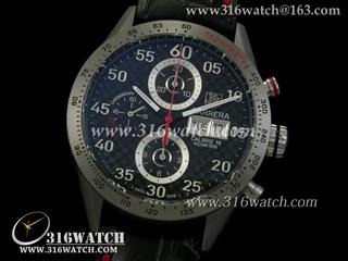 豪雅TAGHeuer 卡来拉系列 GP F1限量版 钛金属表壳 黑色碳纤维表盘 亚洲计时机芯 高仿豪雅1:1终级版本 TAG0114