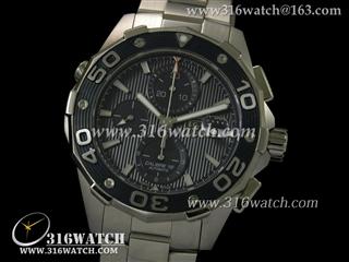 豪雅TAGHeuer 竞潜系列 500米男士计时表 蓝色条纹条表盘 精钢表带 亚洲7750机芯 高仿豪雅1:1版本 TAG0156
