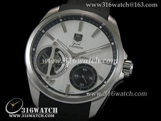 高仿豪雅TAGHeuer 卡来拉系列 316F表壳 白色表盘 黑色橡胶表带 亚洲6498机芯 TAG0149