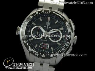 高仿豪雅TAGHeuer 奔驰SLR系列 单反计时男表 黑色表盘 精钢表带 亚洲7750机芯 TAG0158
