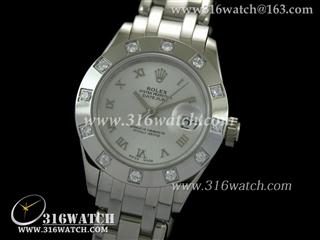 劳力士ROLEX-杰作女士系列 镶钻边框 银色表盘 女装瑞士ETA-2671机芯 高仿1:1劳力士手表 RL0179