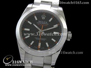 劳力士ROLEX-闪电系列 抛光边框 黑色表盘 瑞士ETA-2836机芯 高仿1:1 完美Noob版 RL0183