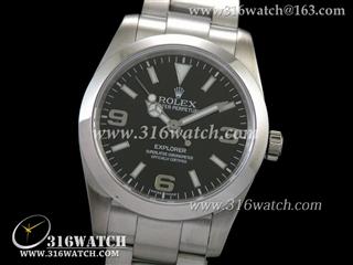 劳力士ROLEX-探险家型系列 369数字 黑色表盘 精钢表链 瑞士ETA-2836机芯 高仿1:1复制Noob版 RL0167