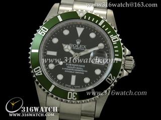 劳力士ROLEX-潜航者型系列 SUB 绿色数字钛边框 黑色表盘 瑞机ETA-2836机芯 最佳1:1 Noob版 RL0194