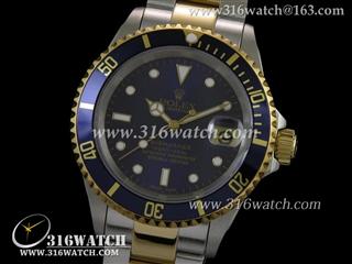 劳力士ROLEX-潜航者型系列 SUB 18 K镀间金 蓝色数字钛边框 蓝色表盘 瑞机ETA-2836机芯 高仿1:1顶级版本 RL0198