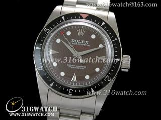 劳力士ROLEX-蚝式恒动系列 复古 黑色数字钛边框 咖啡色表盘 瑞士ETA-2846机芯 高仿1:1劳力士手表 RL0202