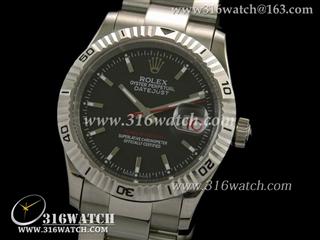 劳力士ROLEX-蚝式恒动系列 黑色表盘 三珠精钢表链 瑞士ETA-2836机芯 高仿1:1劳力士手表 RL0203