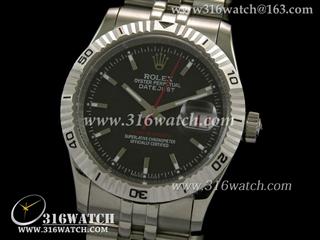 劳力士ROLEX-蚝式恒动系列 黑色表盘 五珠精钢表链 瑞士ETA-2836机芯 高仿1:1劳力士手表 RL0205