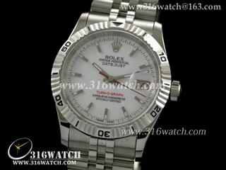 劳力士ROLEX-蚝式恒动系列 白色表盘 五珠精钢表链 瑞士ETA-2836机芯 高仿1:1劳力士手表 RL0206