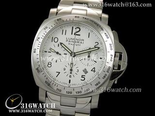 高仿沛纳海PANERAI手表 Luminor Automatic Chrono系列 PAM188H 不锈钢表链 计时7753机芯 终级1:1 Noob版本 PM0047