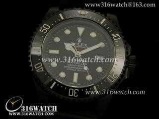劳力士ROLEX-深潛SEA DWELLER系列 SEA大海使 黑色PVD表壳 陶瓷数字边框 黑色帆布带 瑞士ETA-2836机芯 完美1:1 Noob版 RL0209