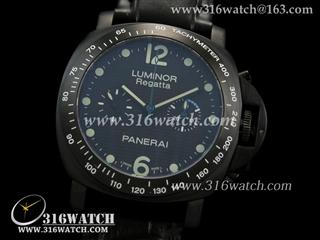 高仿沛纳海PANERAI手表 Luminor Automatic Chrono系列 黑色PVD表壳 PAM308 黑色表盘 计时自动7750机芯 PM0064