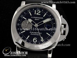 高仿沛纳海PANERAI手表 Luminor Automatic GMT系列 PAM088 黑色表盘 黑色橡胶表带 亚洲7750自动机芯 完美复制1:1H版 PM0068